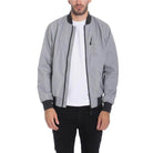 Gray WEIV Men's Windbreaker for Travel with Zip Pockets and Comfortable Fit