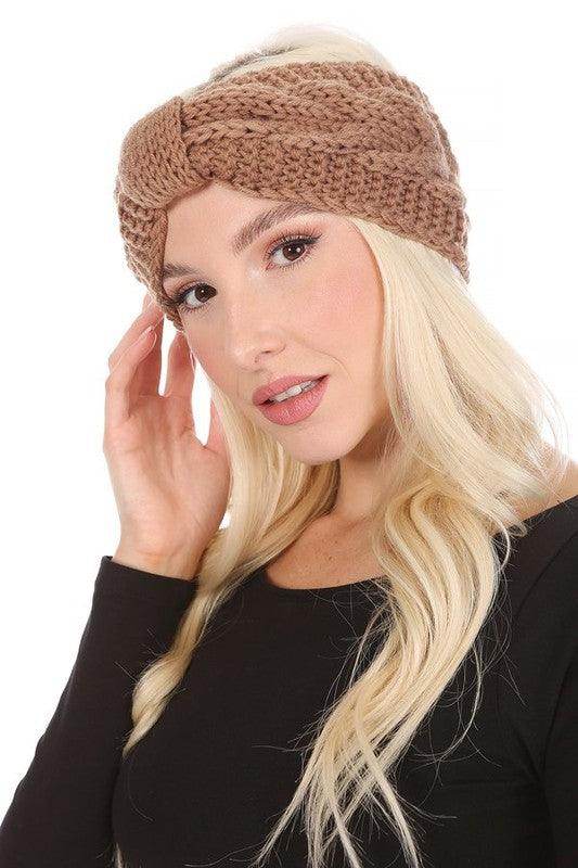Winter Crochet Bow Twisted Head Band - VacationGrabs