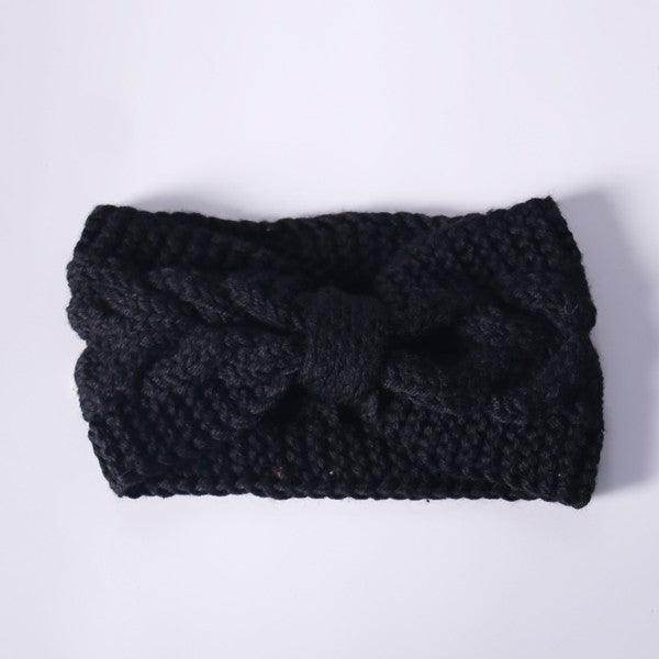 Winter Crochet Bow Twisted Head Band - VacationGrabs