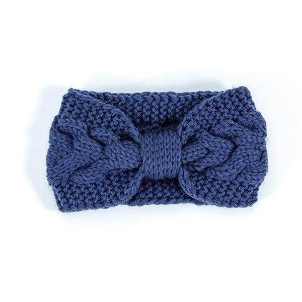 Winter Crochet Bow Twisted Head Band - VacationGrabs