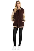 Women's Boyfriend Oversized Letterman Jacket 8 Colors - VacationGrabs