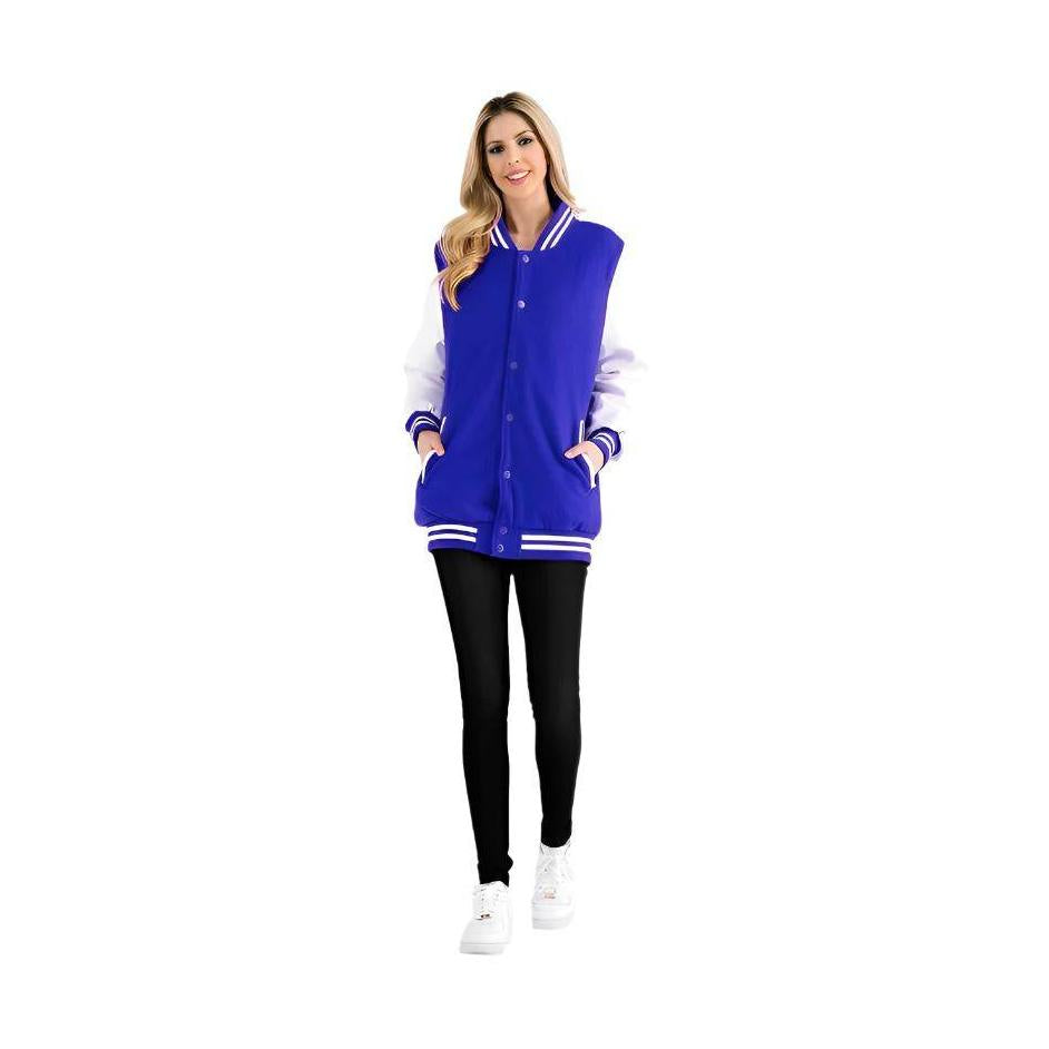 Women's Boyfriend Oversized Letterman Jacket 8 Colors - VacationGrabs