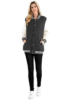 Women's Boyfriend Oversized Letterman Jacket 8 Colors - VacationGrabs