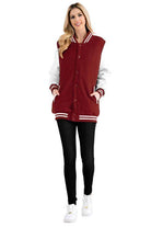 Women's Boyfriend Oversized Letterman Jacket 8 Colors - VacationGrabs