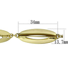 Women's Bracelets - LO3941 - Gold & Brush Brass Bracelet - VacationGrabs