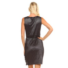 Women's Cowl Neck Dress with Waist Tie - VacationGrabs