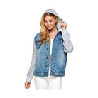Women's Denim Jacket with Fleece Hoodies - VacationGrabs
