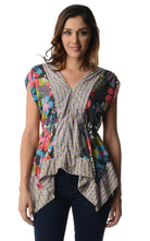 Women's Floral Printed Flutter Top - VacationGrabs
