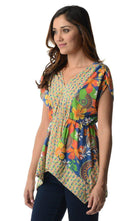 Women's Floral Printed Flutter Top - VacationGrabs
