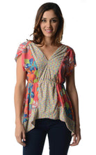 Women's Floral Printed Flutter Top - VacationGrabs