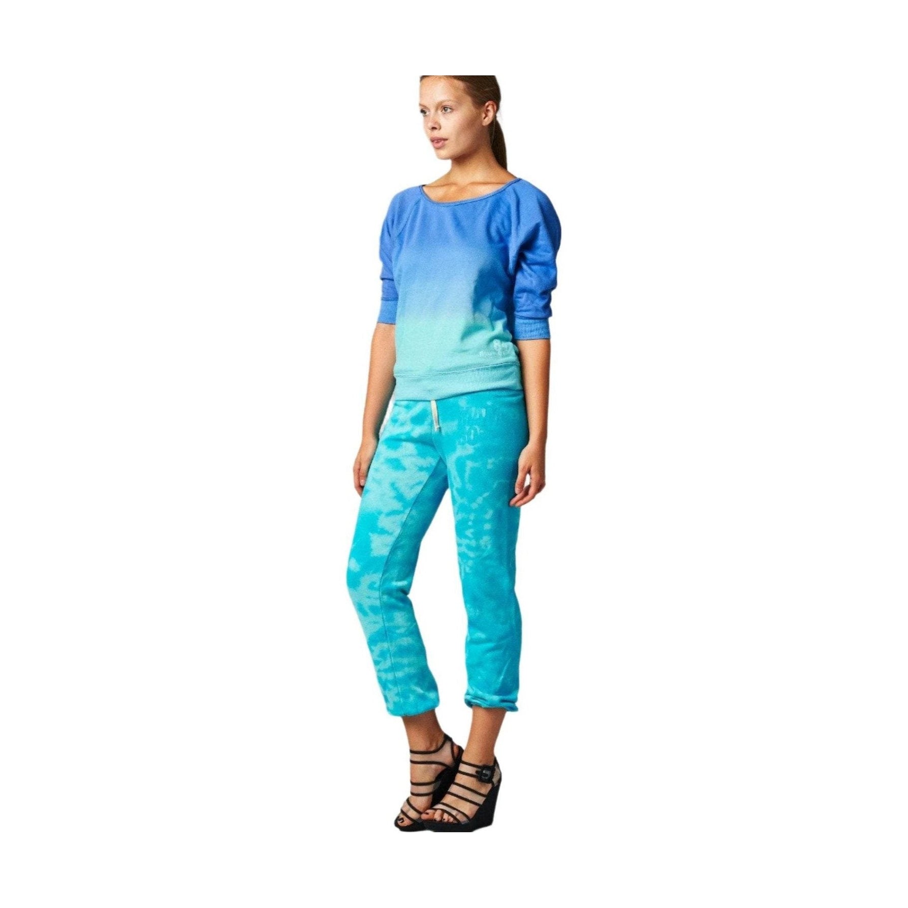 Women's French Terry Long Sleeve Dip Dye Screened - VacationGrabs