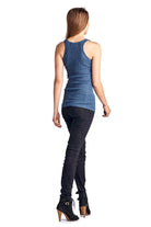 Women's Henley Tank with Lurex Thread - VacationGrabs