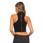Women's High Neck Tie Crop Top - VacationGrabs