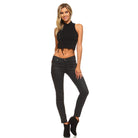 Women's High Neck Tie Crop Top - VacationGrabs