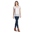 Women's Jersey Keyhole Top with Hem Detail - VacationGrabs