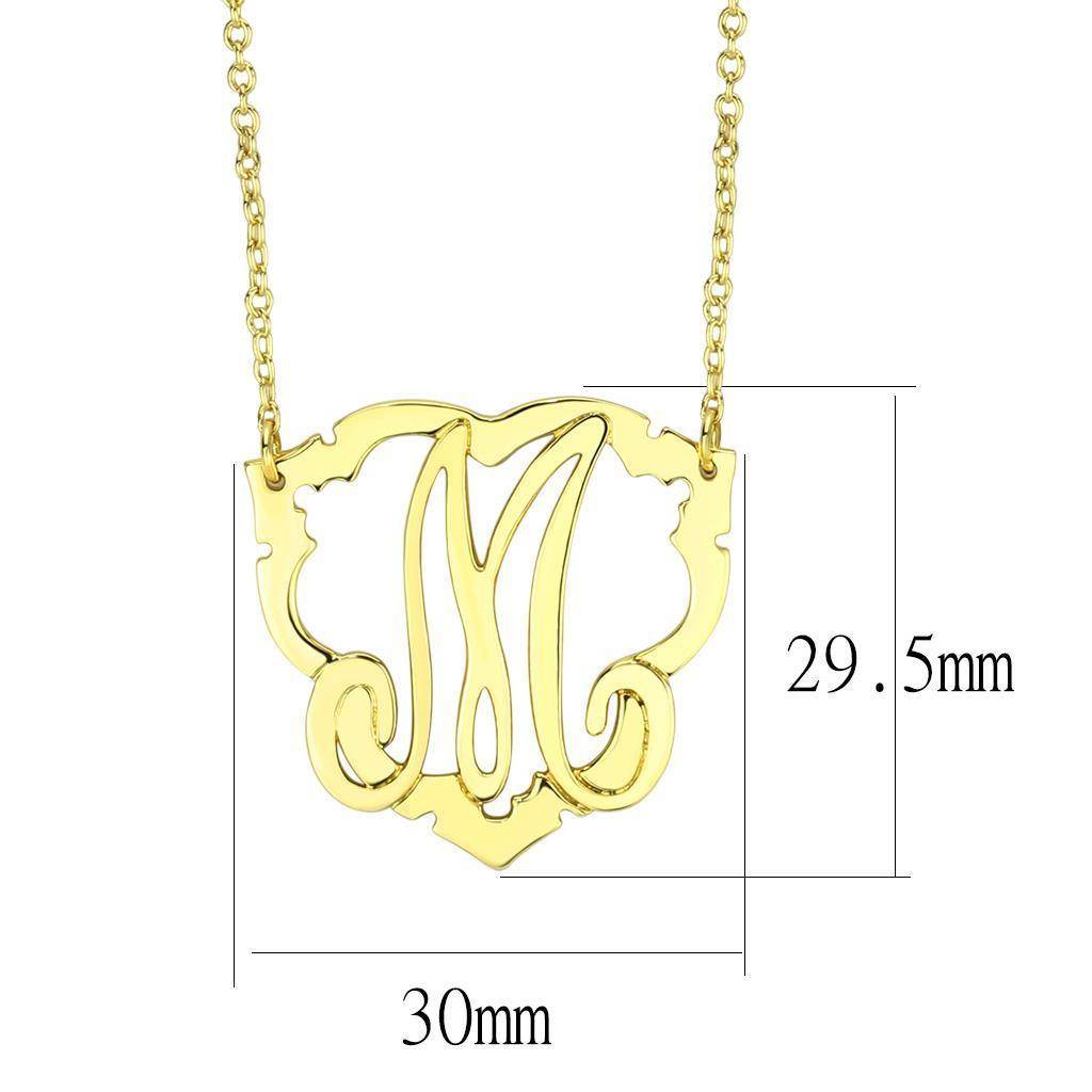 Women's LO4688 - Flash Gold Brass Necklace with No Stone - VacationGrabs