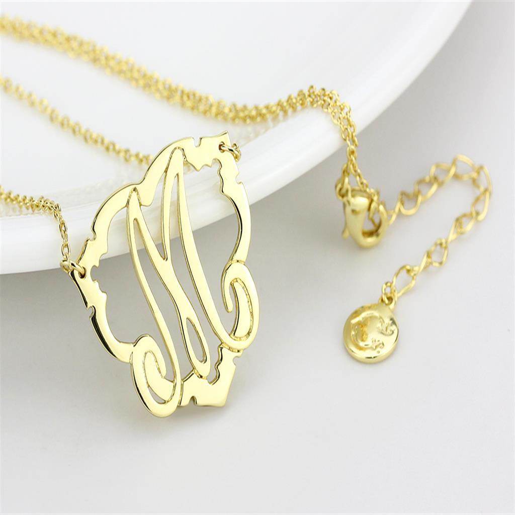 Women's LO4688 - Flash Gold Brass Necklace with No Stone - VacationGrabs
