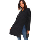 Women's Long Hooded Slit Sweater - VacationGrabs