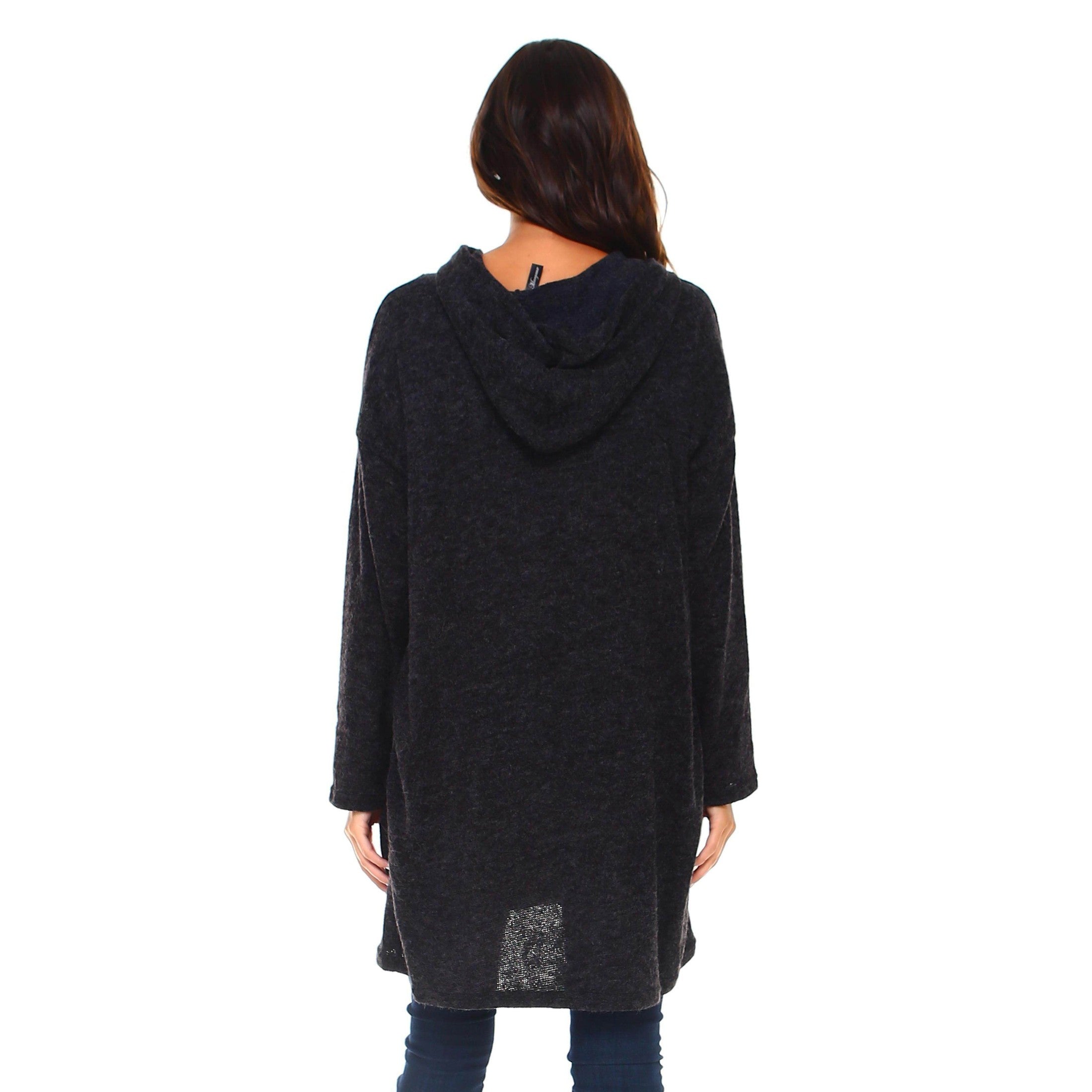 Women's Long Hooded Slit Sweater - VacationGrabs