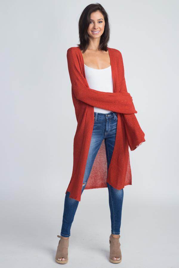 Women's Long Knit Thin Cardigan - VacationGrabs