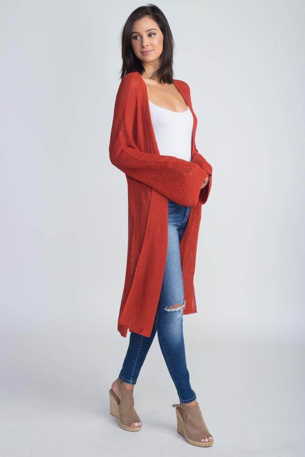 Women's Long Knit Thin Cardigan - VacationGrabs