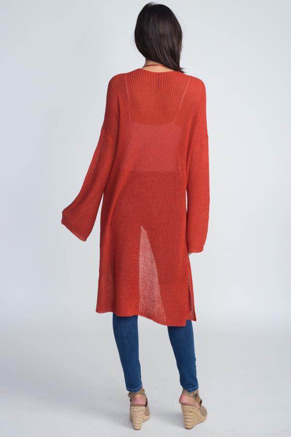 Women's Long Knit Thin Cardigan - VacationGrabs