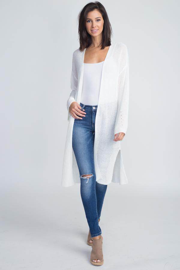 Women's Long Knit Thin Cardigan - VacationGrabs