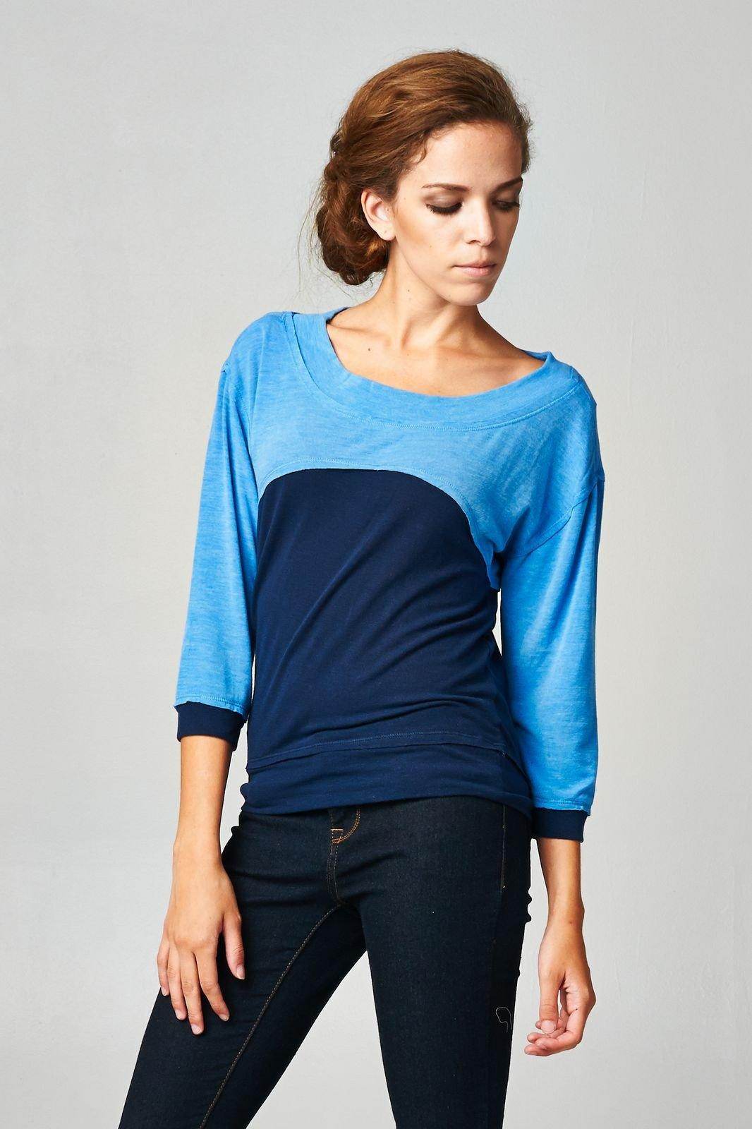 Women's Long Sleeve Jersey Color Block Tee - VacationGrabs