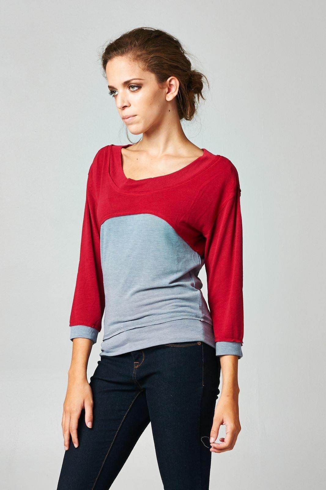Women's Long Sleeve Jersey Color Block Tee - VacationGrabs