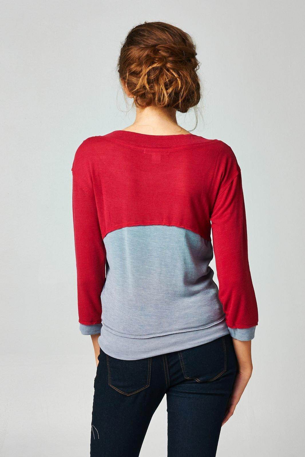 Women's Long Sleeve Jersey Color Block Tee - VacationGrabs