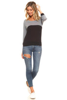 Women's Long Sleeve Jersey Color Block Tee - VacationGrabs