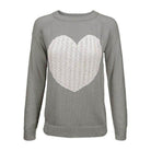 Women's Love Heart Jacquard Round Neck Pullover Sweater - VacationGrabs