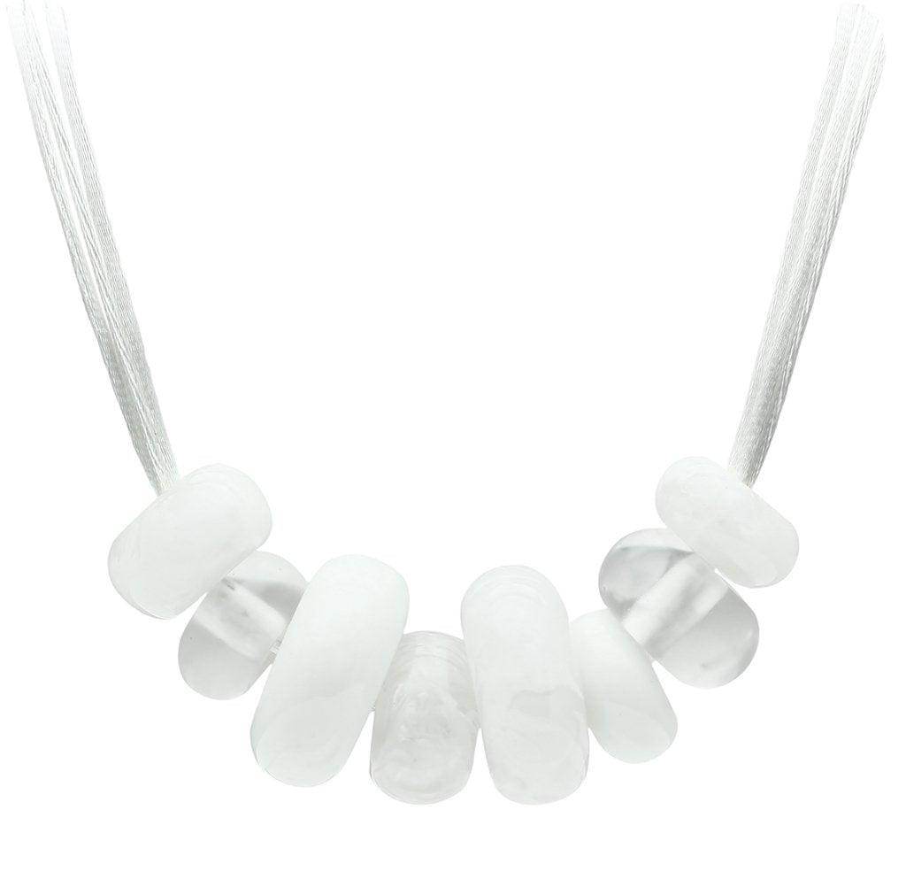 Women's White Beaded Necklace Style VL024 - VacationGrabs