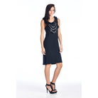 Women's Pearl Neck Trim Tank Dress - VacationGrabs