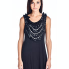 Women's Pearl Neck Trim Tank Dress - VacationGrabs