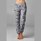 Women's Printed Tie Dye Foldover Waistband French Terry - VacationGrabs