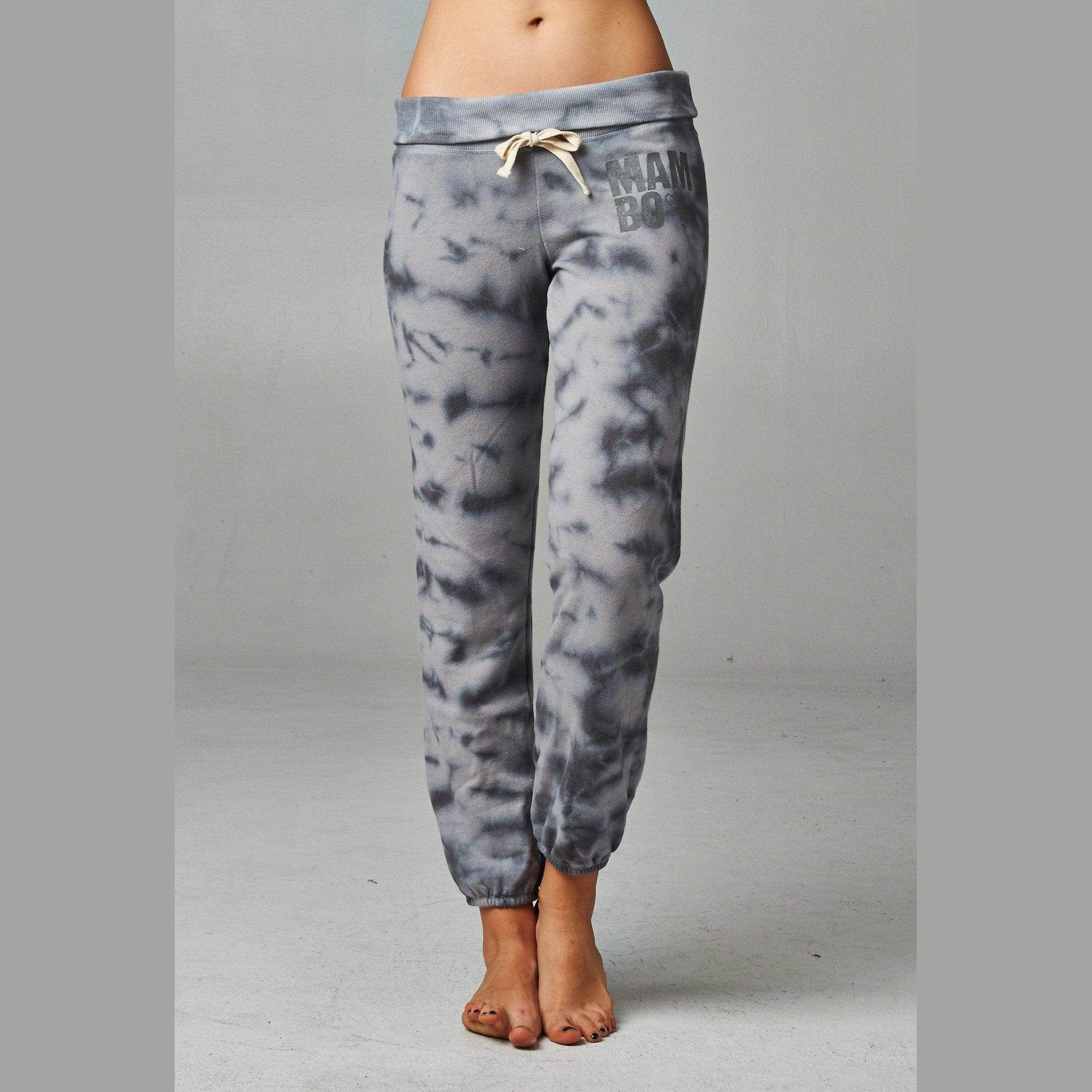 Women's Printed Tie Dye Foldover Waistband French Terry - VacationGrabs
