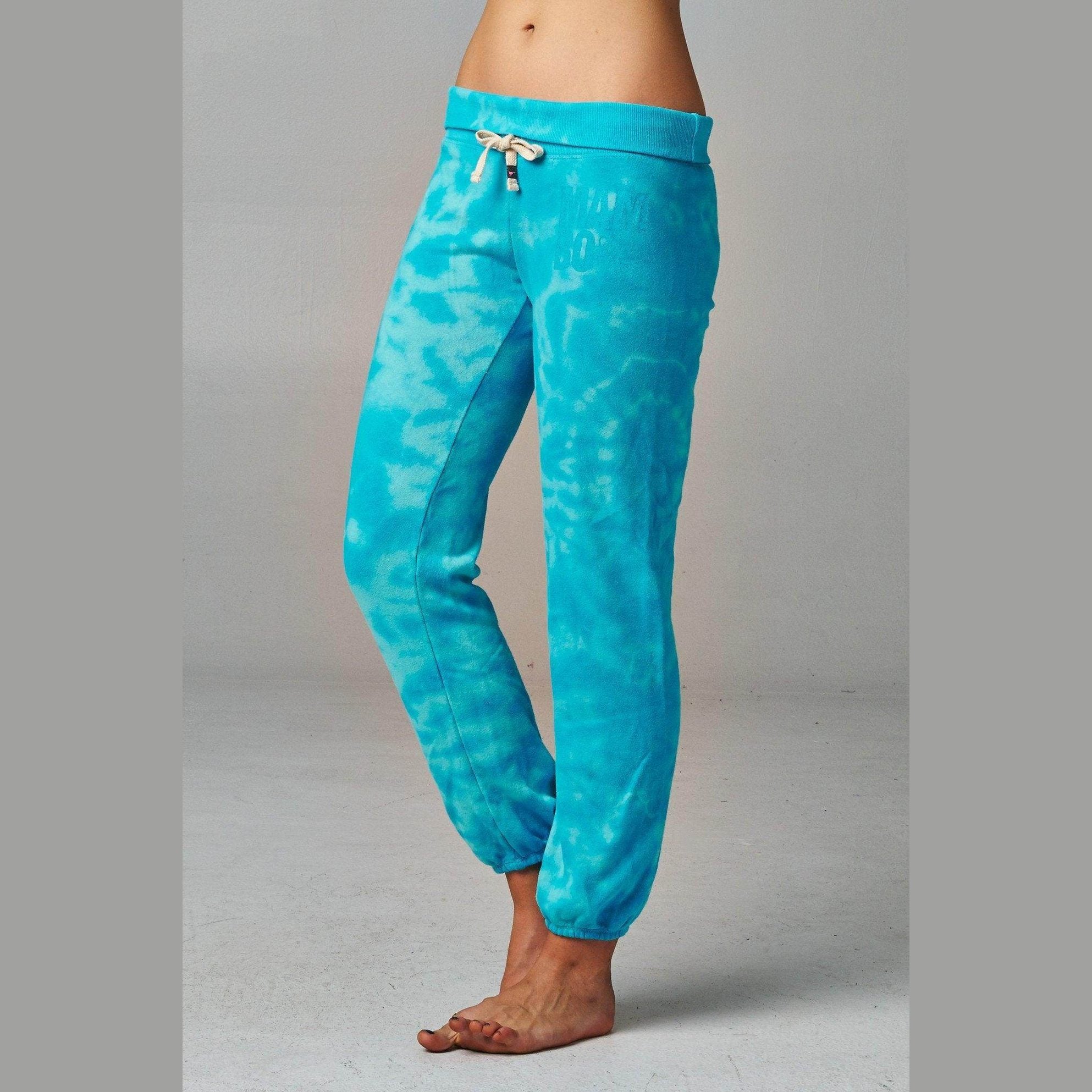 Women's Printed Tie Dye Foldover Waistband French Terry - VacationGrabs