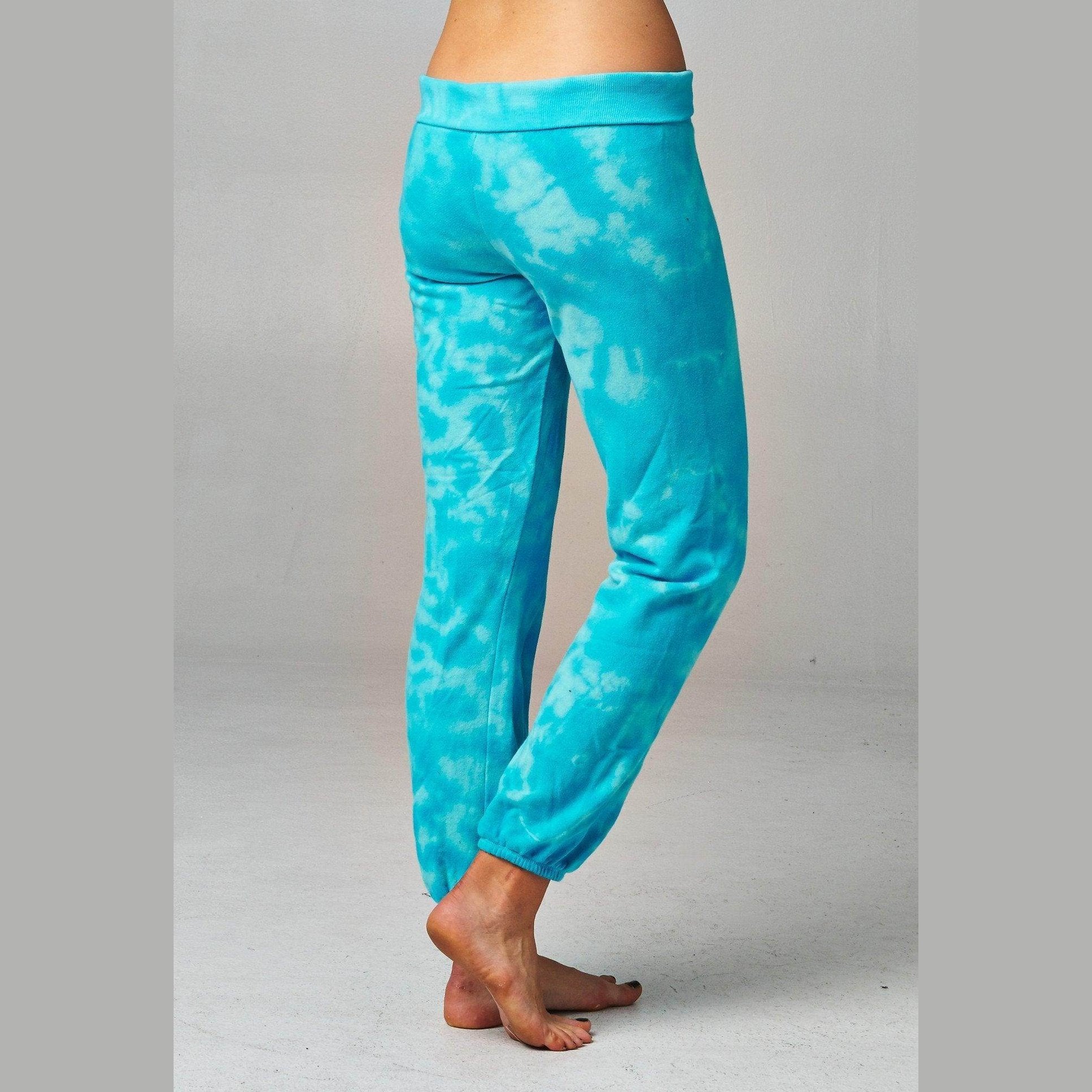 Women's Printed Tie Dye Foldover Waistband French Terry - VacationGrabs