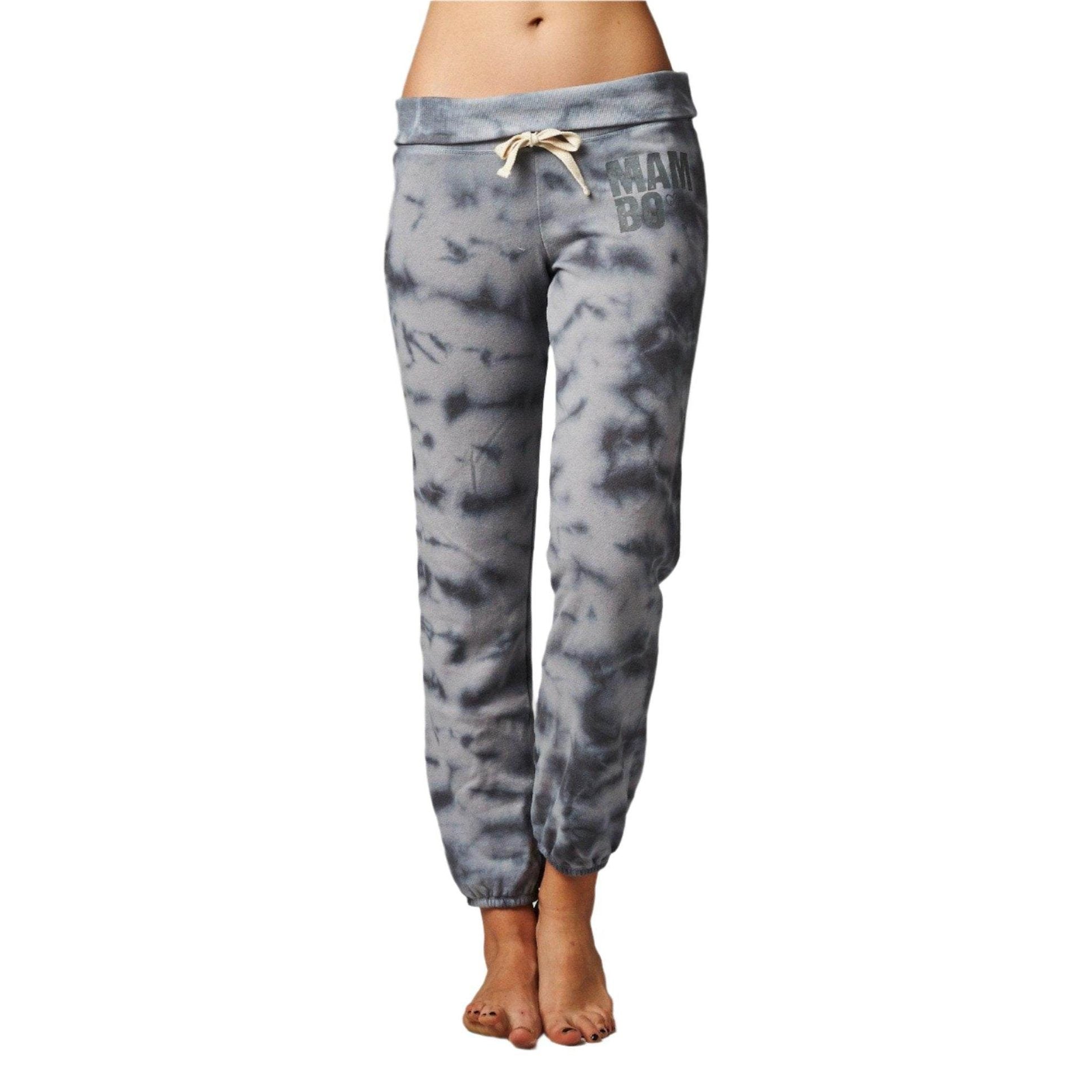Women's Printed Tie Dye Foldover Waistband French Terry - VacationGrabs