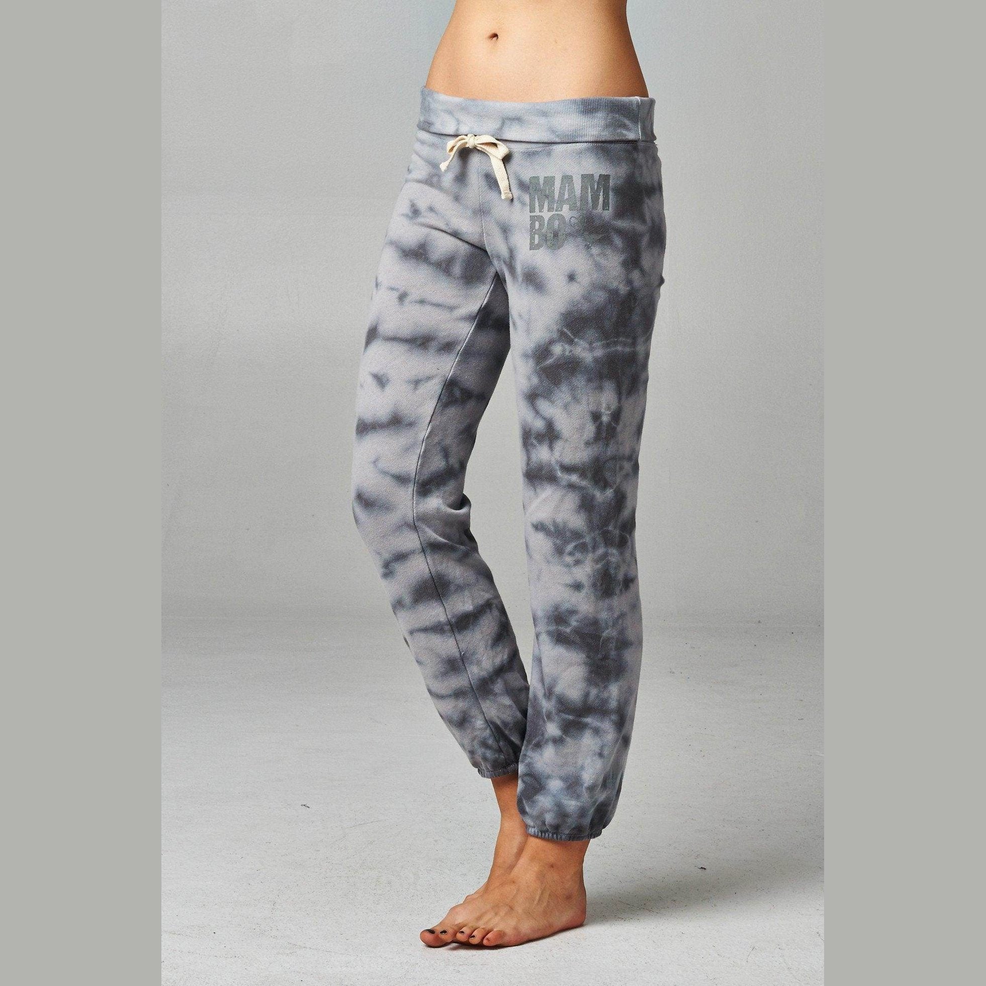 Women's Printed Tie Dye Foldover Waistband French Terry - VacationGrabs