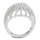 Stunning silver elegant statement ring for women with intricate beaded design and polished finish