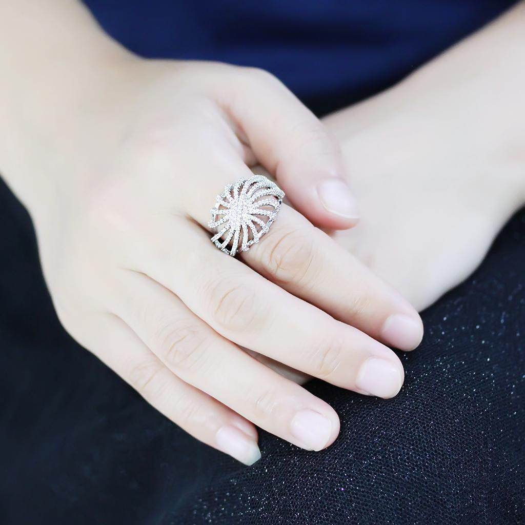 Elegant statement ring for women featuring a unique spiral design, perfect for special occasions