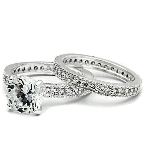 Women's Rings - LOS527 - Rhodium 925 Sterling Silver Ring - VacationGrabs