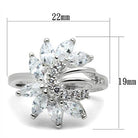 Sterling silver floral ring for women featuring a detailed design with sparkling stones