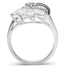 Sterling silver floral ring for women featuring an elegant design with sparkling gemstones