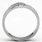 Elegant rhodium 925 sterling silver ring featuring a sleek and modern design with shimmering detail