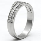 Elegant rhodium 925 sterling silver ring featuring sparkling diamond-like accents for women's jewelry