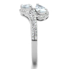 Rhodium plated sterling silver fashion ring featuring sparkling stones and elegant design