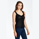 Women's Sheer Burnout V Smocked Tank - VacationGrabs